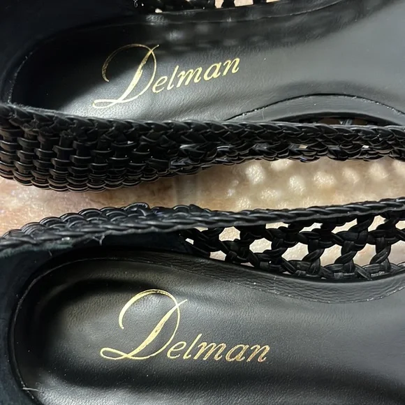 Delman Shana Woven Leather Flats with bow detail size 7 pin up feminine - Picture 9 of 12